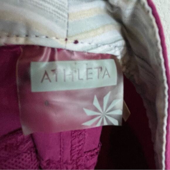Athleta Magenta casual Athletic 4.5"  Zip Up Shorts 0 - Picture 3 of 5